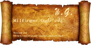 Wilfinger Győző névjegykártya
